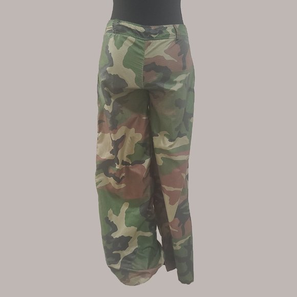Super Rare Vintage Late 90s/Y2K BETSEY JOHNSON Camouflage Wide Leg Raver Pants - Picture 4 of 14